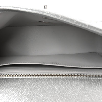 Chanel Metallic Caviar Quilted Medium CC Slide Flap Silver Silver 5 of 11