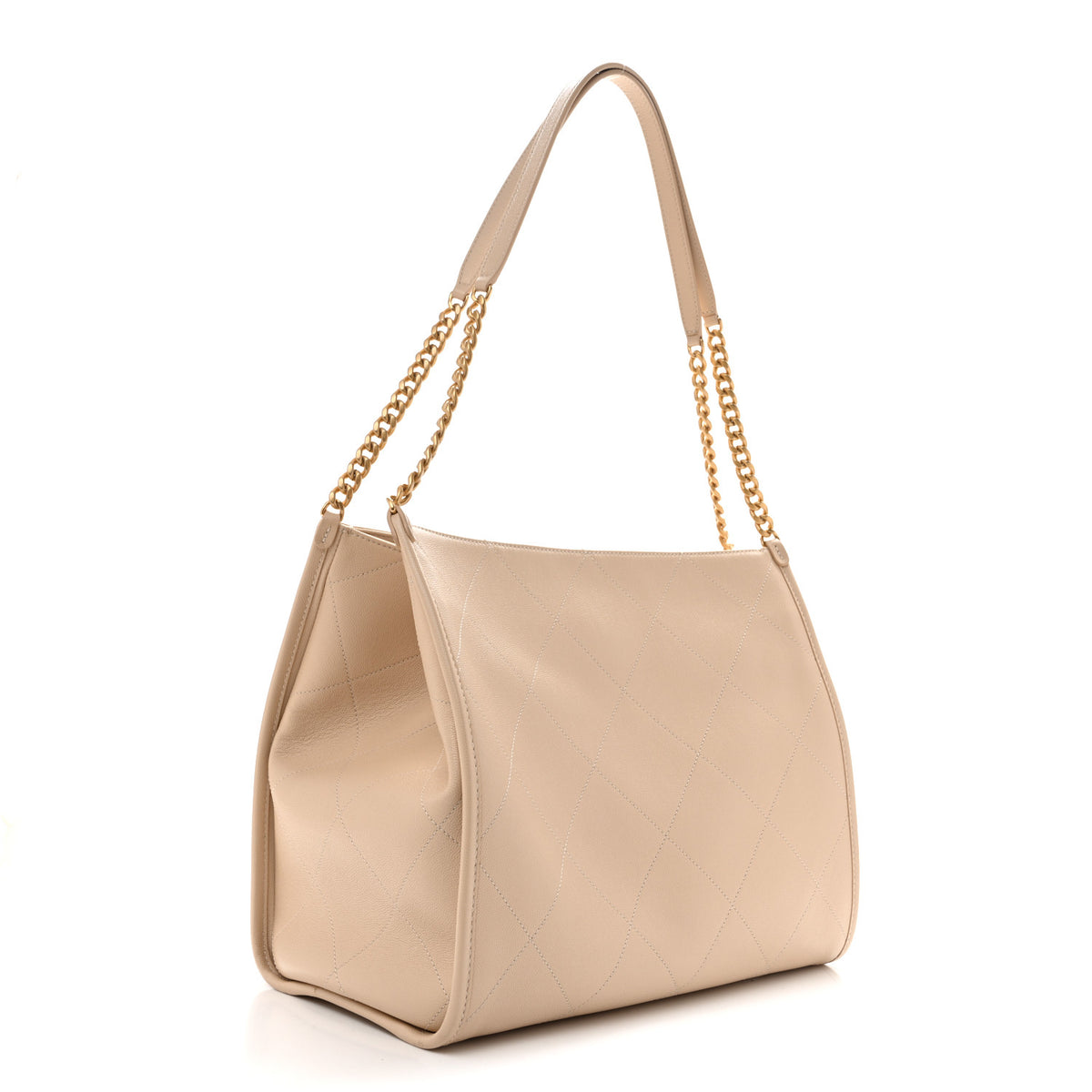 Chanel Caviar Stitched Pocket CC Large Tote Beige 4 of 14
