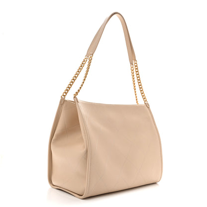 Chanel Caviar Stitched Pocket CC Large Tote Beige 4 of 14