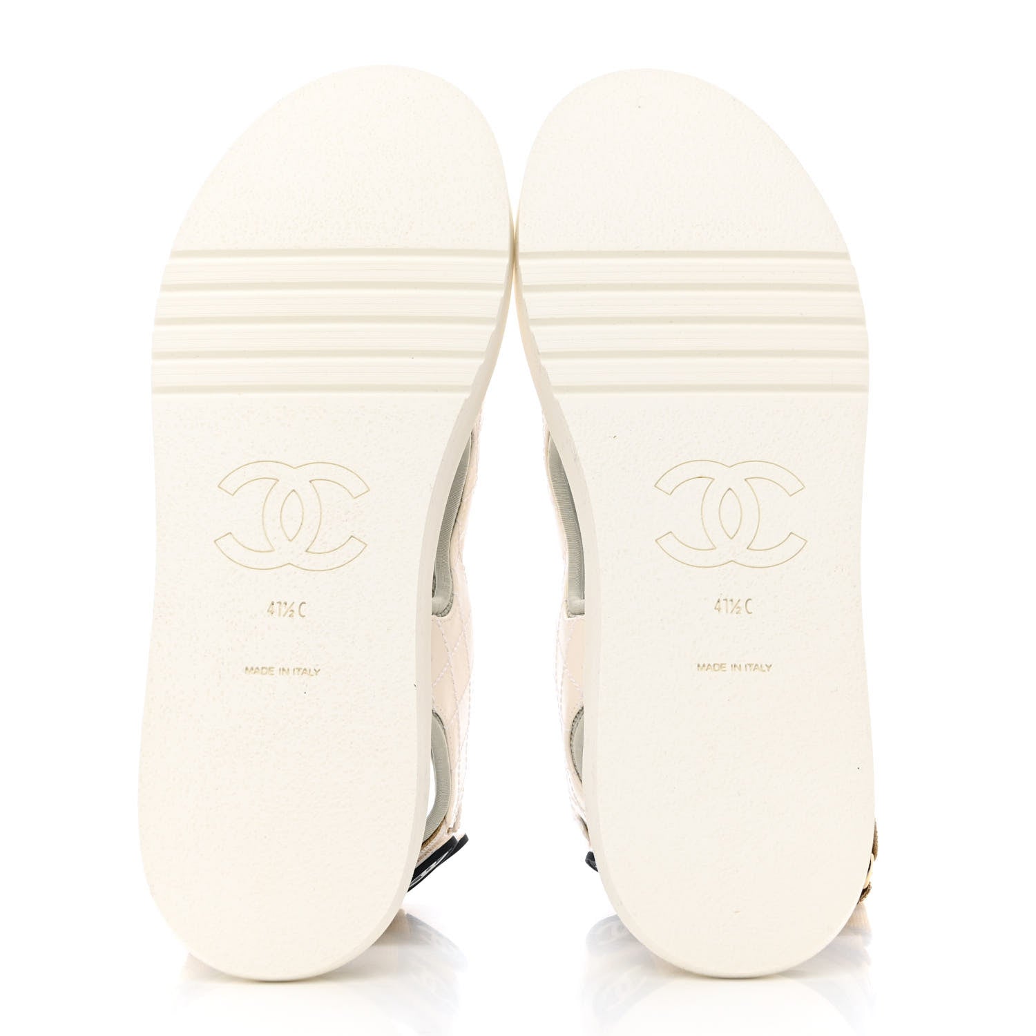 Chanel Goatskin Fabric Gladiator Sandals 41.5 White Light Grey Navy Blue 5 of 10