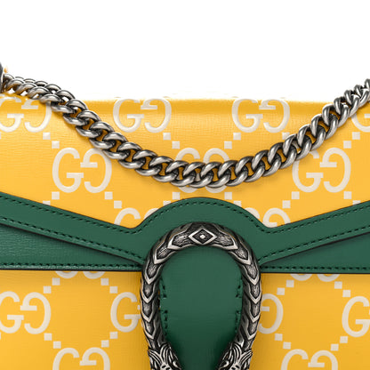 Gucci Azalea Calfskin GG Monogram Bi-Color Debossed Small Dionysus Shoulder Bag Stone Topaz Mystic White Emerald 8 of 12