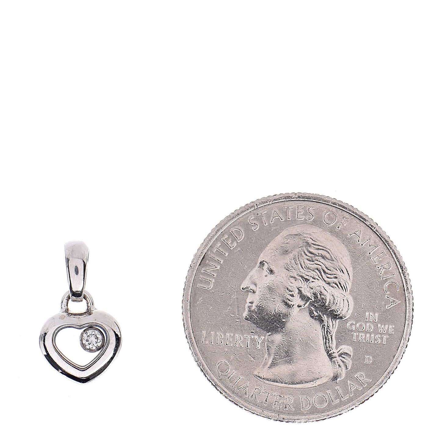 18K White Gold Diamond Happy Diamond Icon Heart Pendant