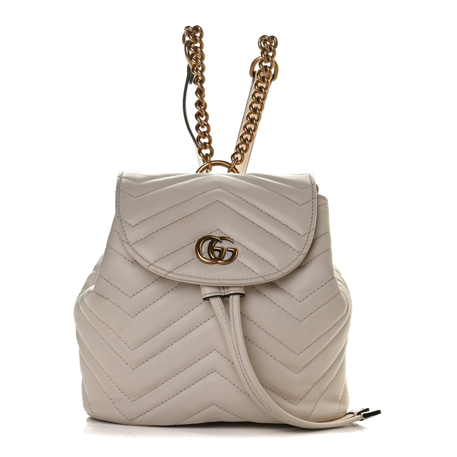 Gucci Calfskin Matelasse GG Marmont Flap Backpack White 1 of 13