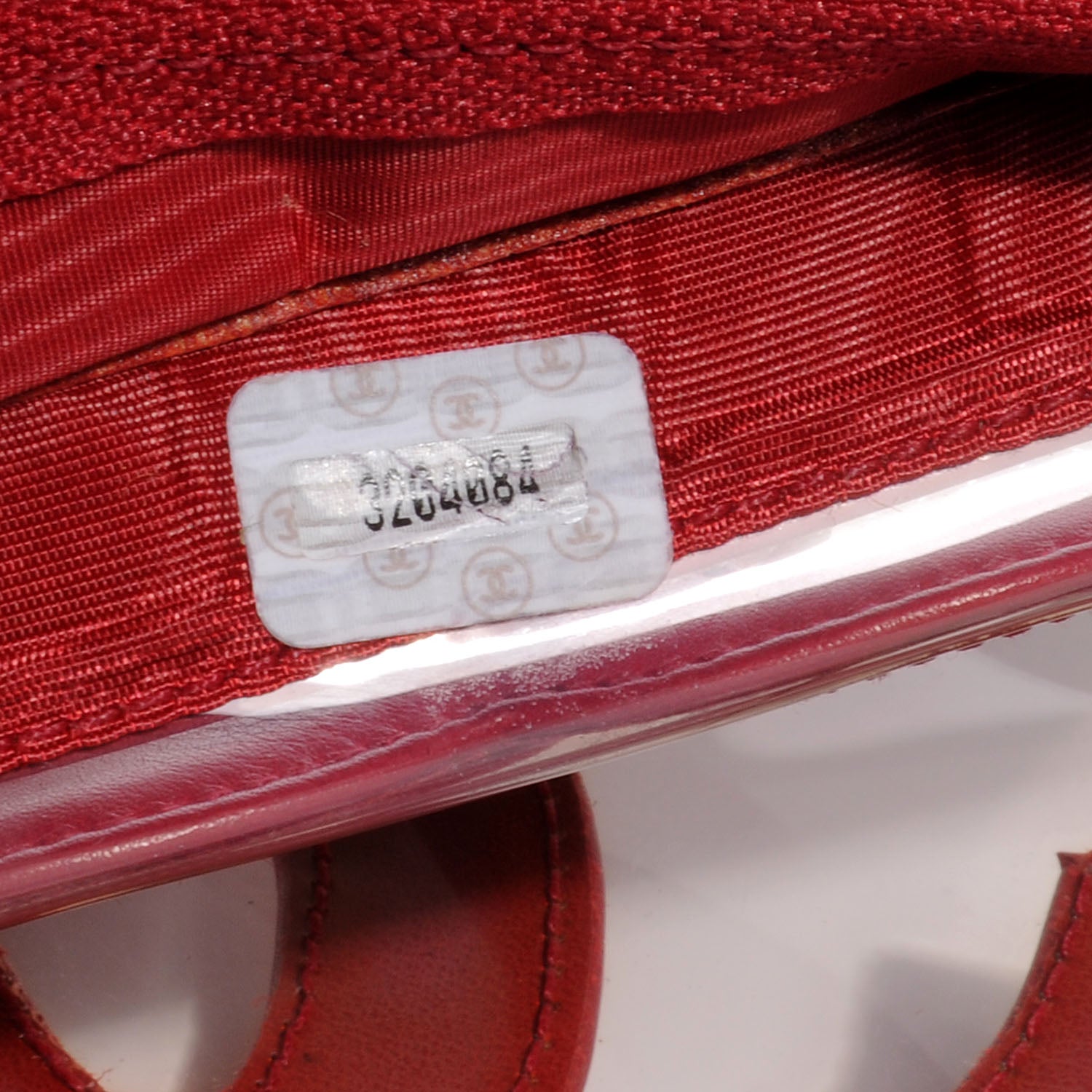 Chanel Vinyl CC Logo Cosmetic Pouch Red 6 of 9