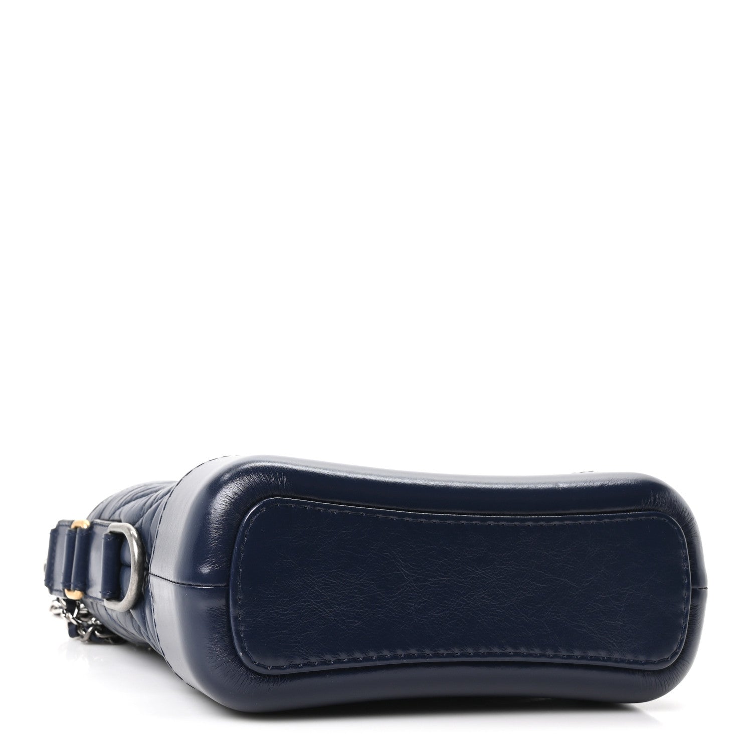 Chanel Aged Calfskin Chevron Quilted Small Gabrielle Hobo Blue 4 of 10