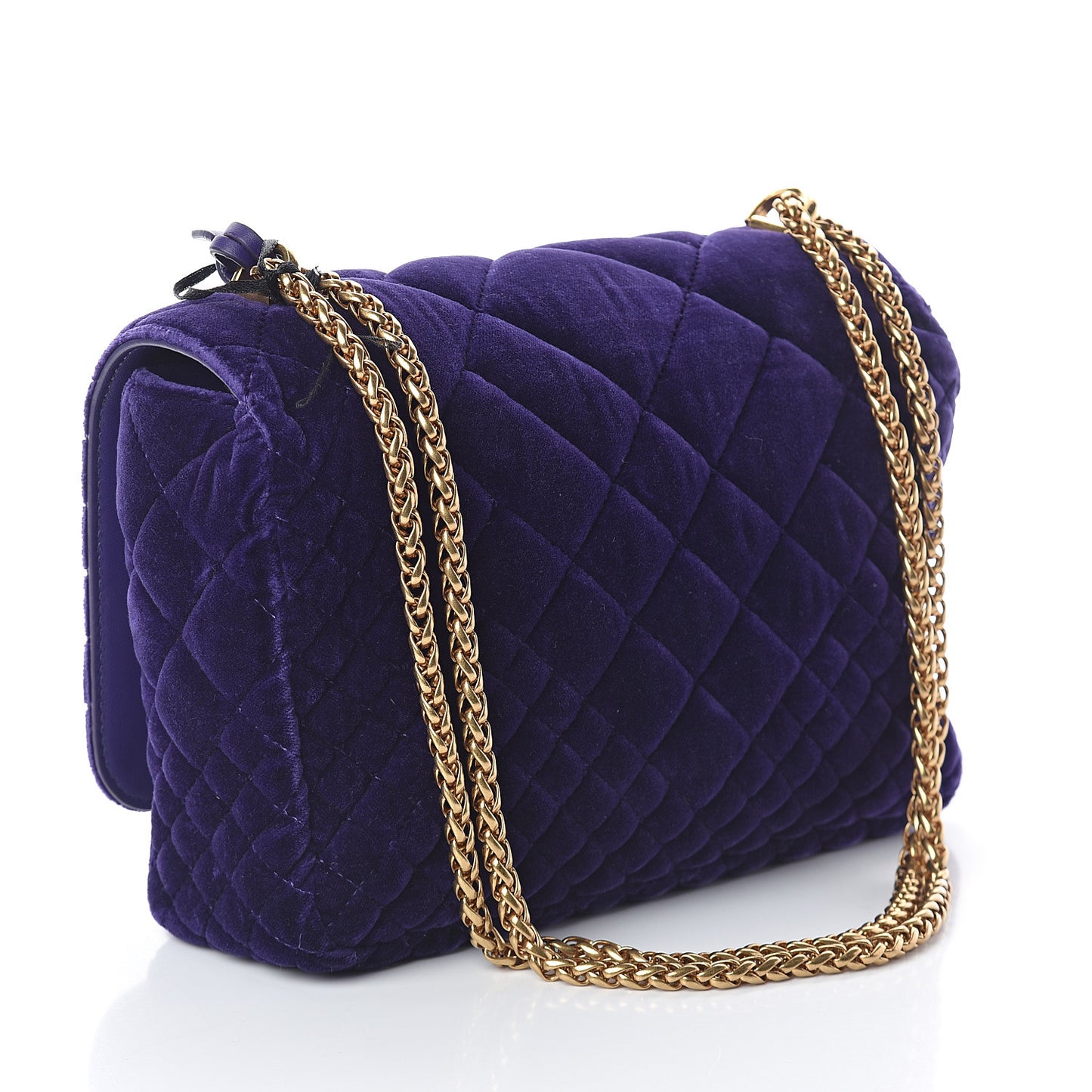 Velvet Quilted Icon Crossbody Bag Purple