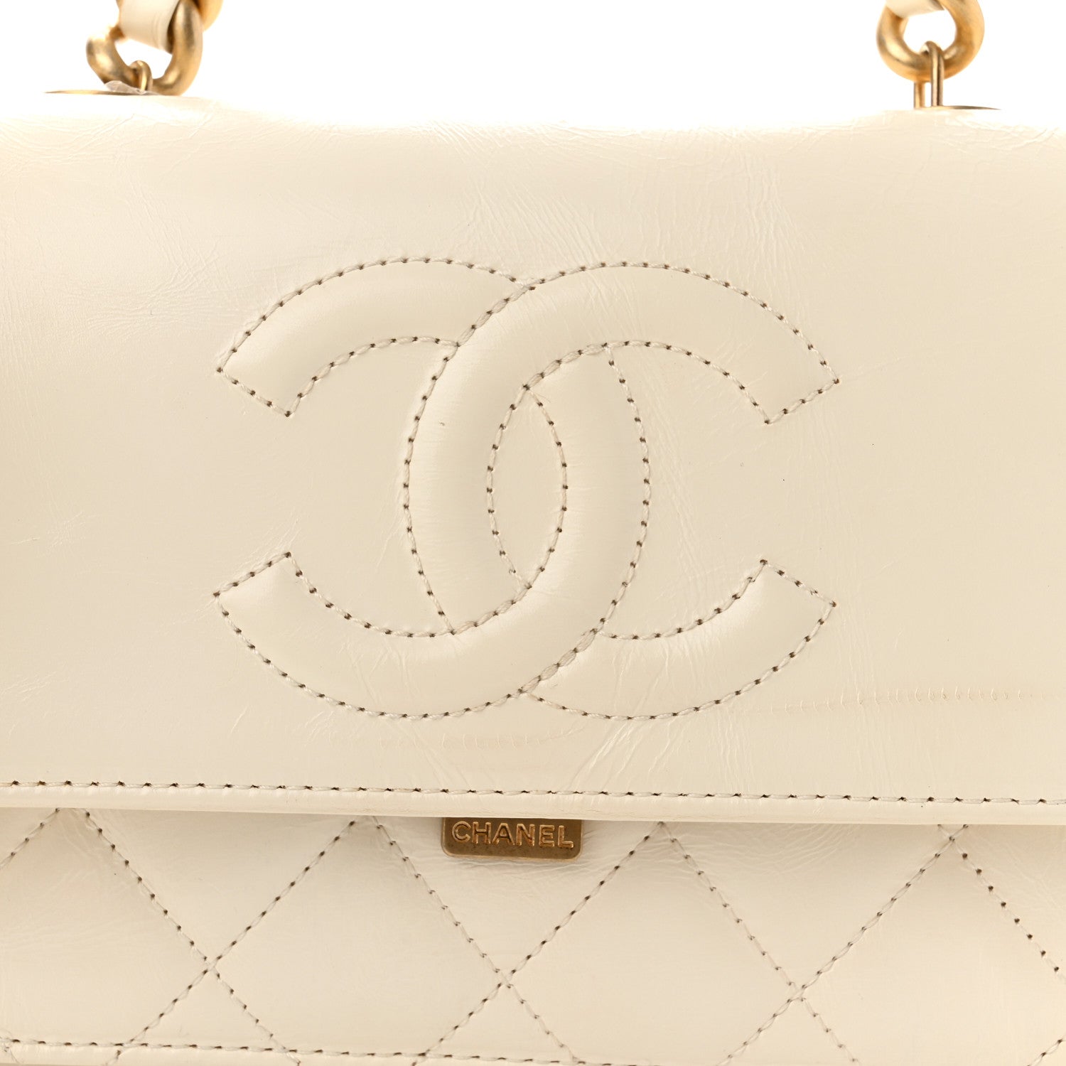 Chanel Crumpled Calfskin En Vogue Rope Flap White 8 of 11