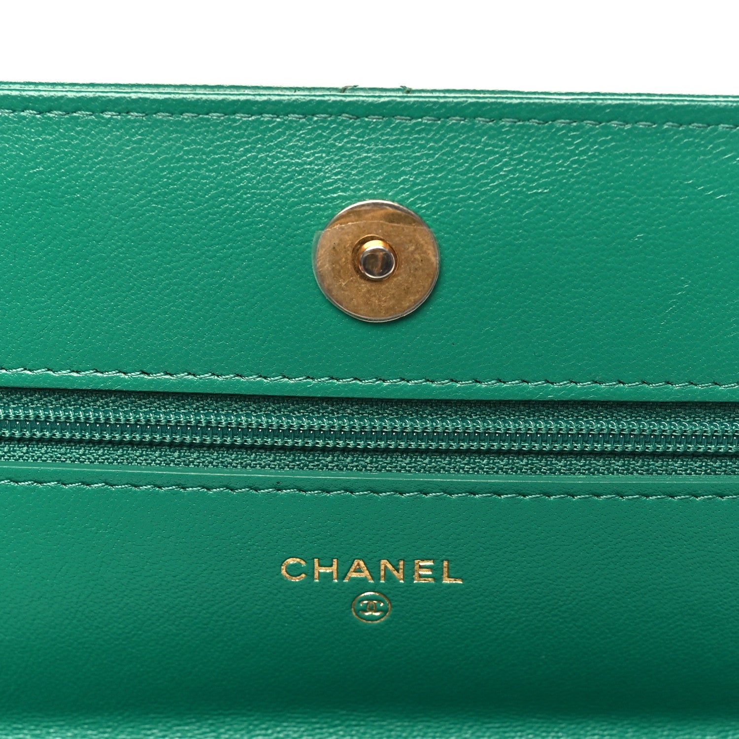 Chanel Lambskin Quilted Chanel 19 Wallet On Chain WOC Green 6 of 12
