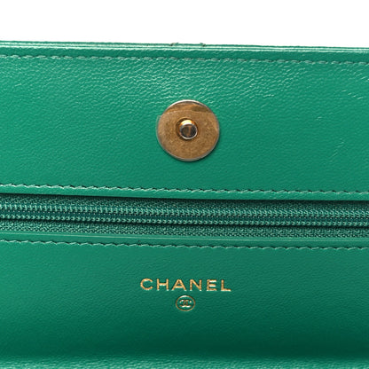 Chanel Lambskin Quilted Chanel 19 Wallet On Chain WOC Green 6 of 12