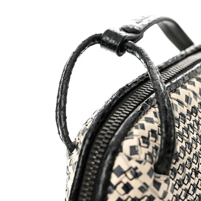 Bottega Veneta Nappa Ayers Cravaterria Intrecciato Nodini Bag Off White Black 14 of 14
