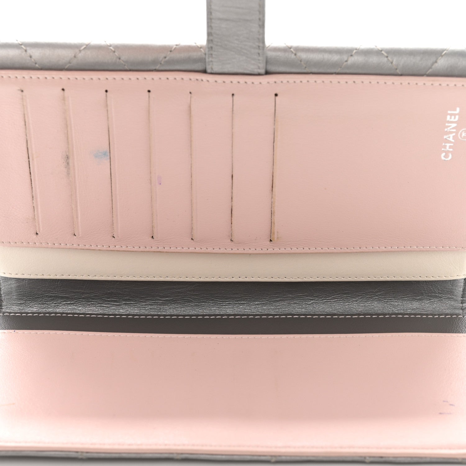 Chanel Aged Metallic Calfskin Large Palette Flap Wallet Silver 5 of 18