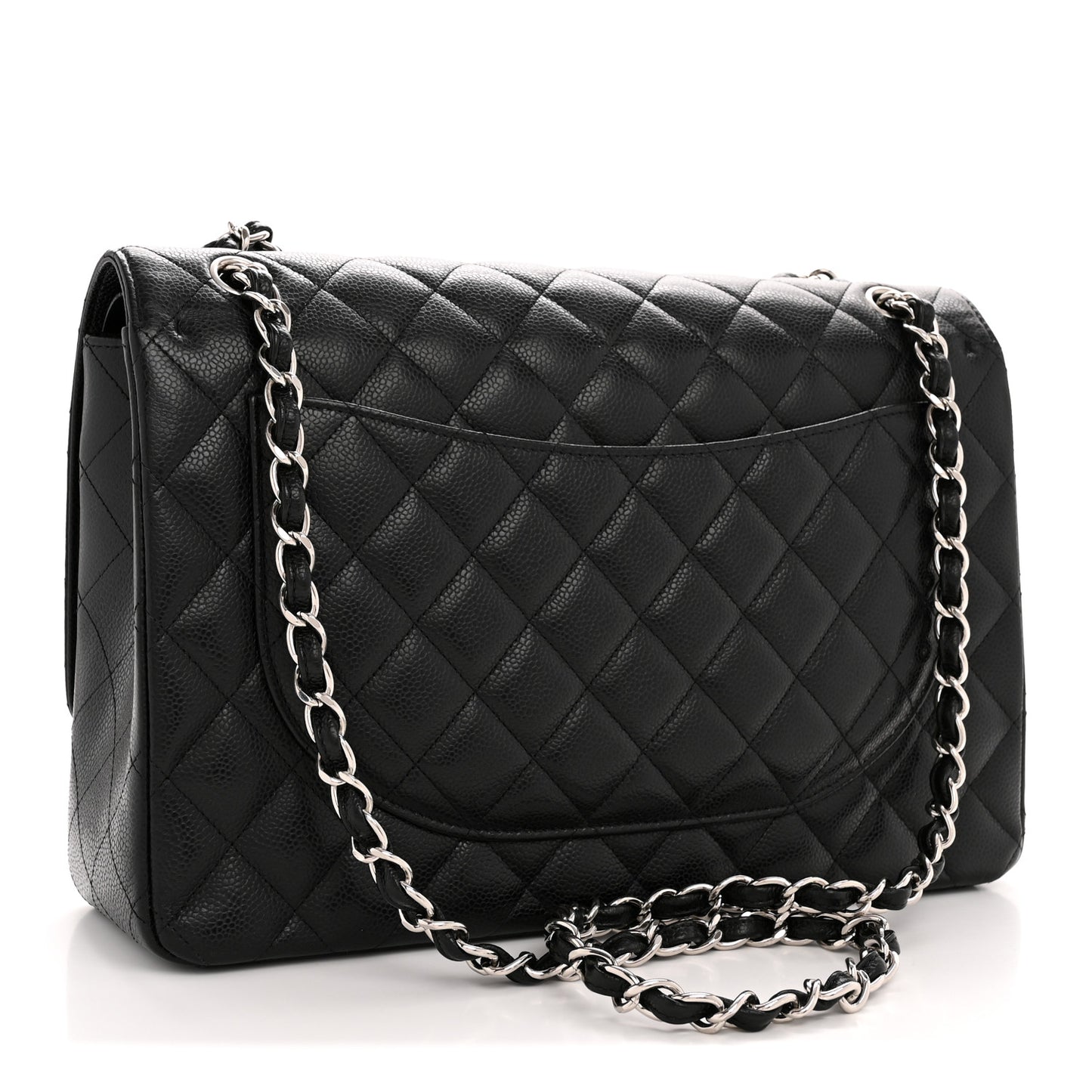 Caviar Quilted Maxi Double Flap Black