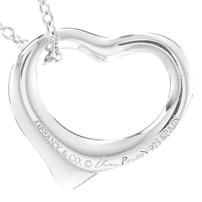 Tiffany Sterling Silver 16mm Elsa Peretti Open Heart Pendant Necklace 5 of 5