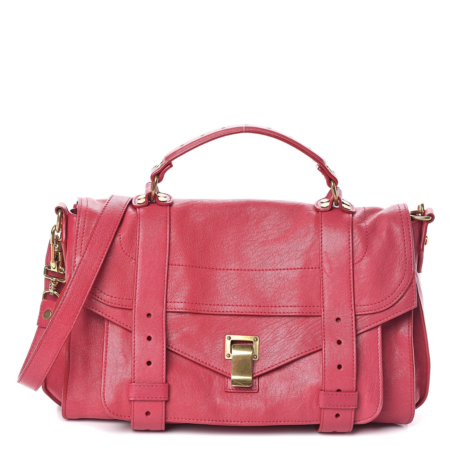 Proenza Schouler Lambskin Medium PS1 Satchel Raspberry 1 of 9