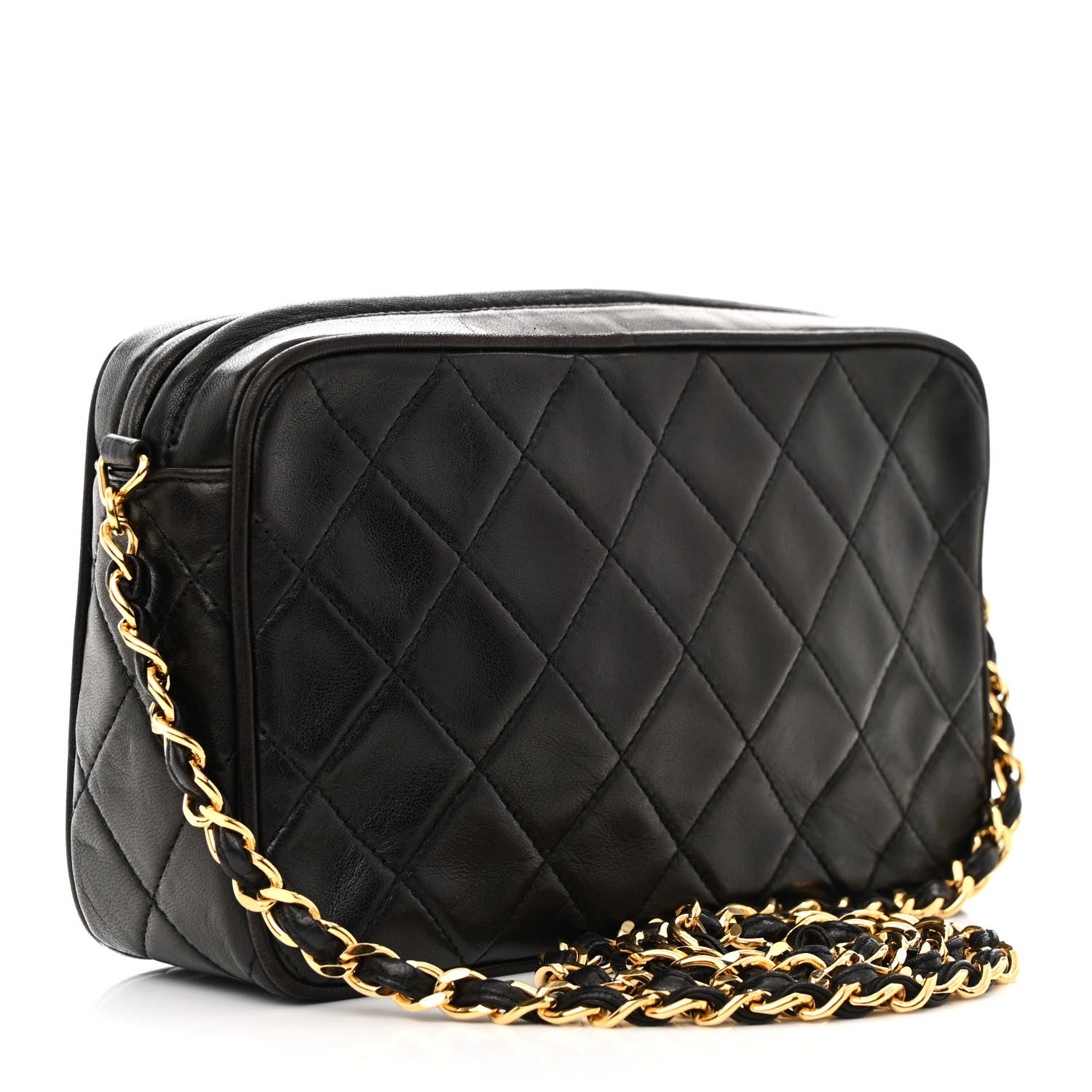 Chanel Lambskin Quilted CC Tassel Camera Case Black 3 of 15