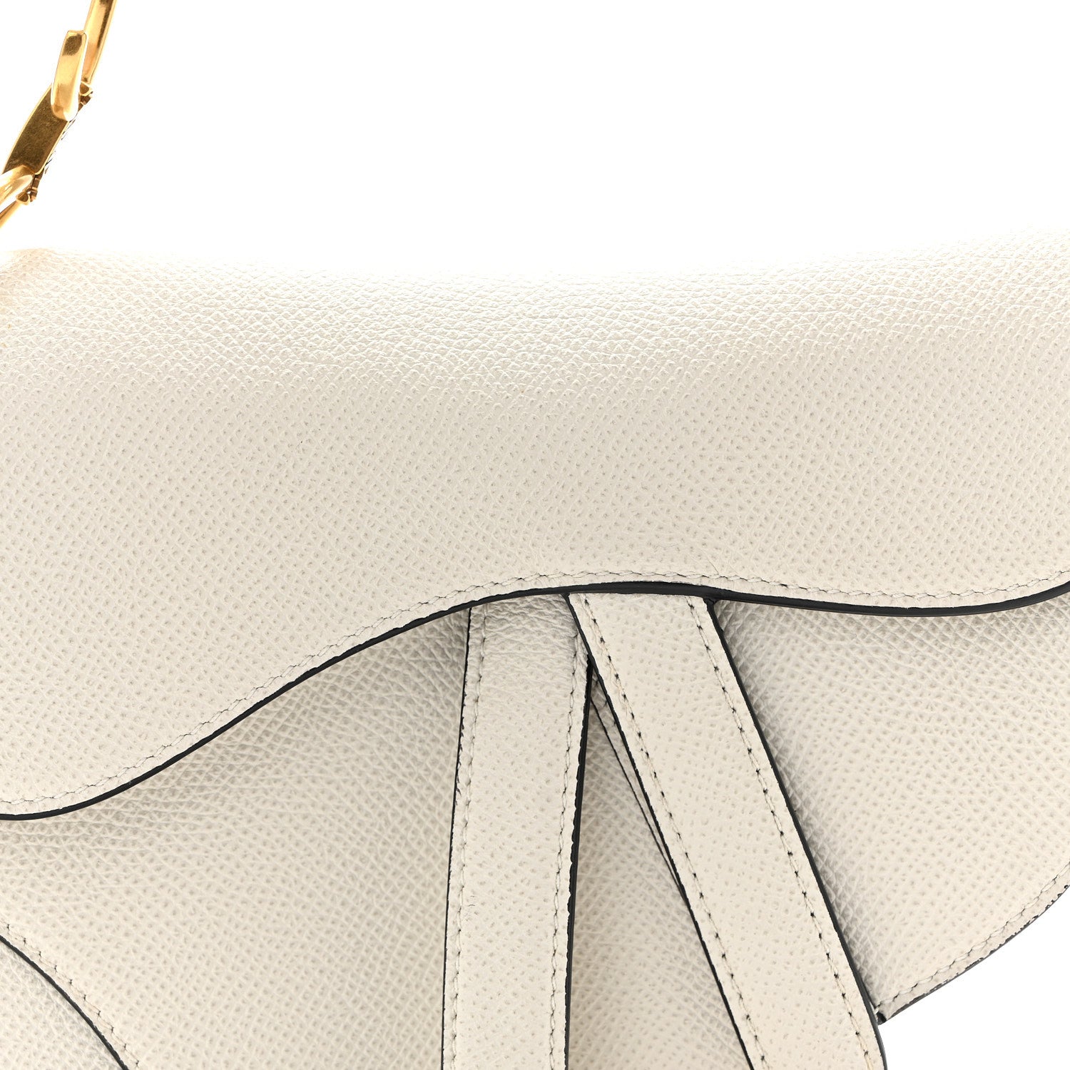 Christian Dior Grained Calfskin Mini Saddle Bag White 8 of 10