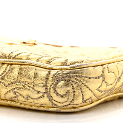 Versace Metallic Nappa Barocco Quilted Medusa Chain Crossbody Gold 9 of 9