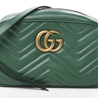 Gucci Calfskin Matelasse Small GG Marmont Chain Shoulder Bag Emerald Green 8 of 10