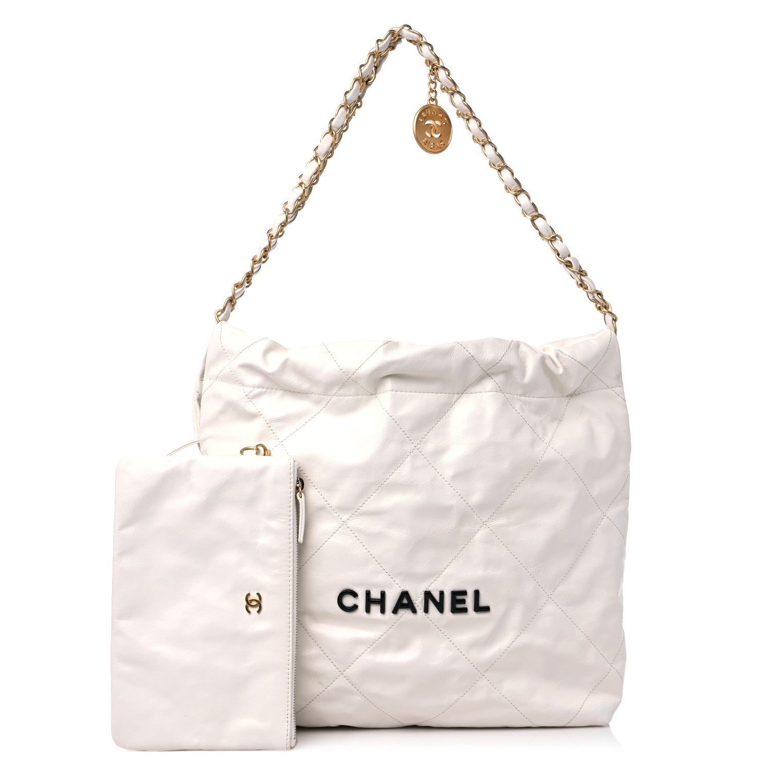 Chanel Calfskin Quilted Small Chanel 22 White 1 of 14
