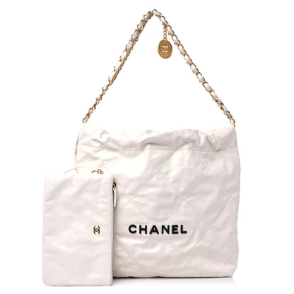 Chanel Calfskin Quilted Small Chanel 22 White 1 of 14