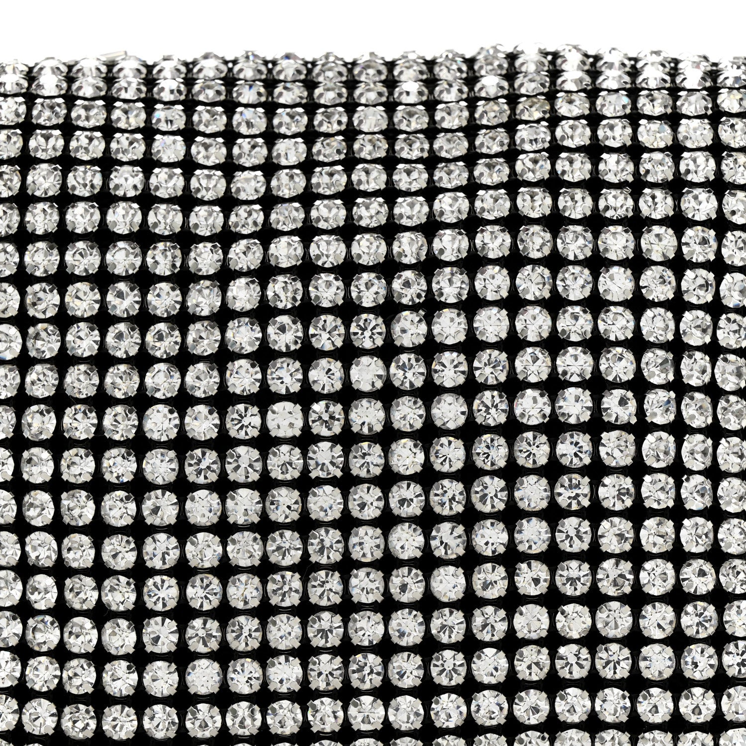 Alexander Wang Mesh Crystal Rhinestone Mini Heiress Pouch Black Silver 9 of 11