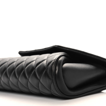 Chanel Lambskin Quilted Fold Up Again Clutch Black 10 of 10