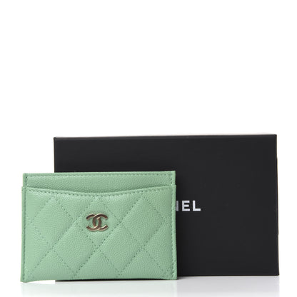 Chanel Caviar Quilted Card Holder Light Green 8 of 8