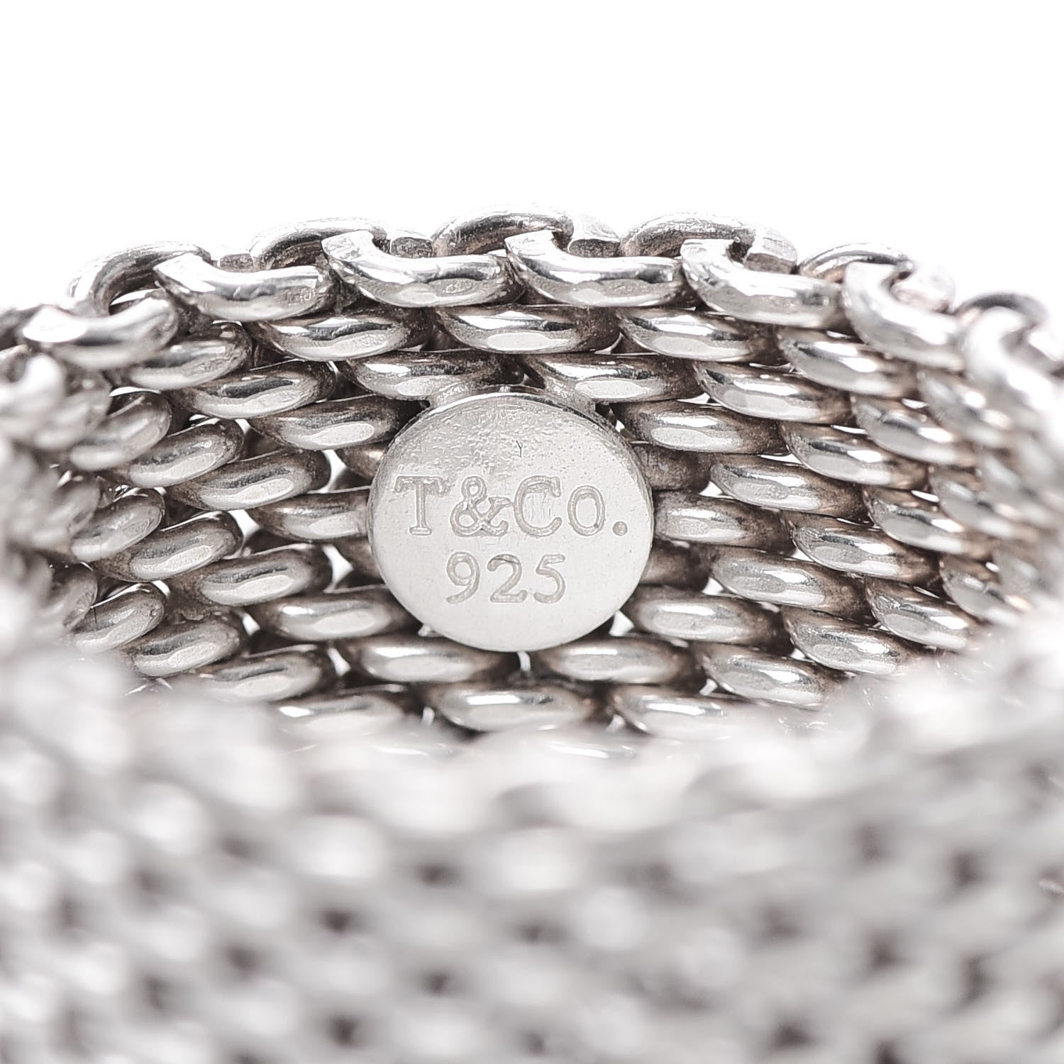 Tiffany Sterling Silver Somerset Mesh Ring 58 8.5 4 of 4