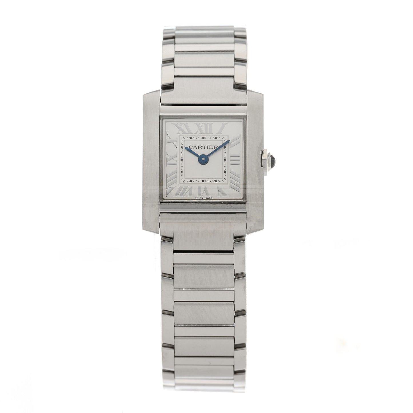 Stainless Steel 21mm Tank Francaise Quartz Watch Silver