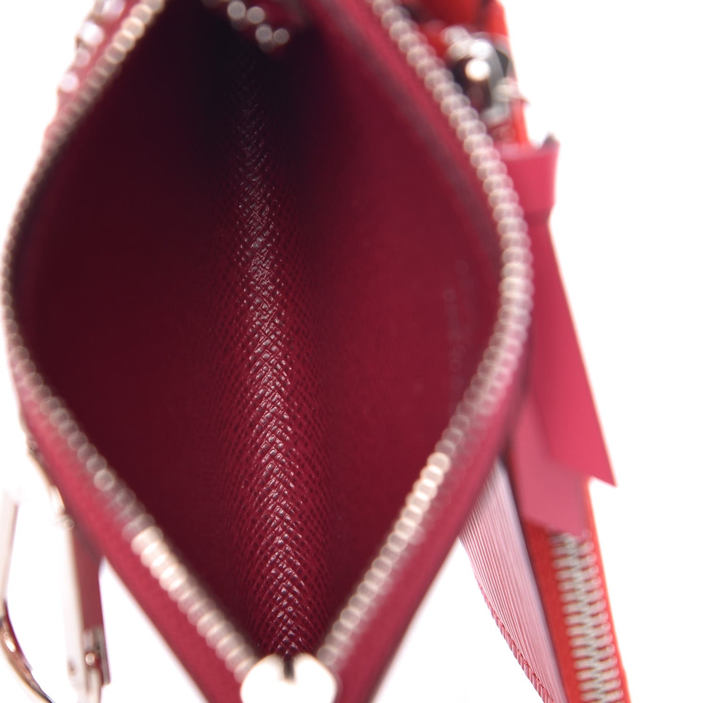 Epi Trio Card Case Wallet Rose Ballerine Rouge Fuchsia