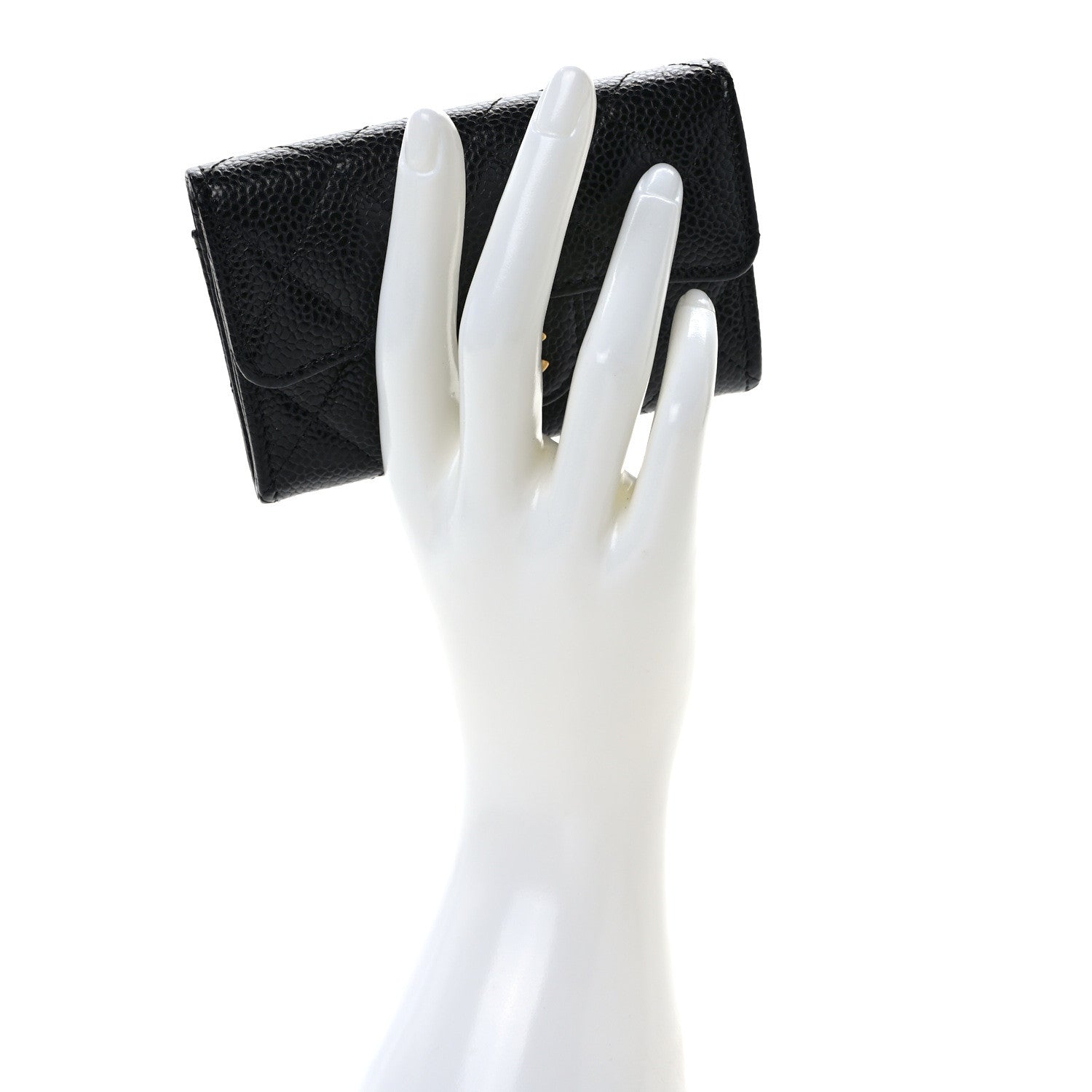 Chanel Caviar Quilted Flap Card Holder Wallet Black 2 of 8