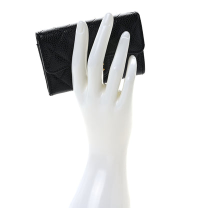 Chanel Caviar Quilted Flap Card Holder Wallet Black 2 of 8