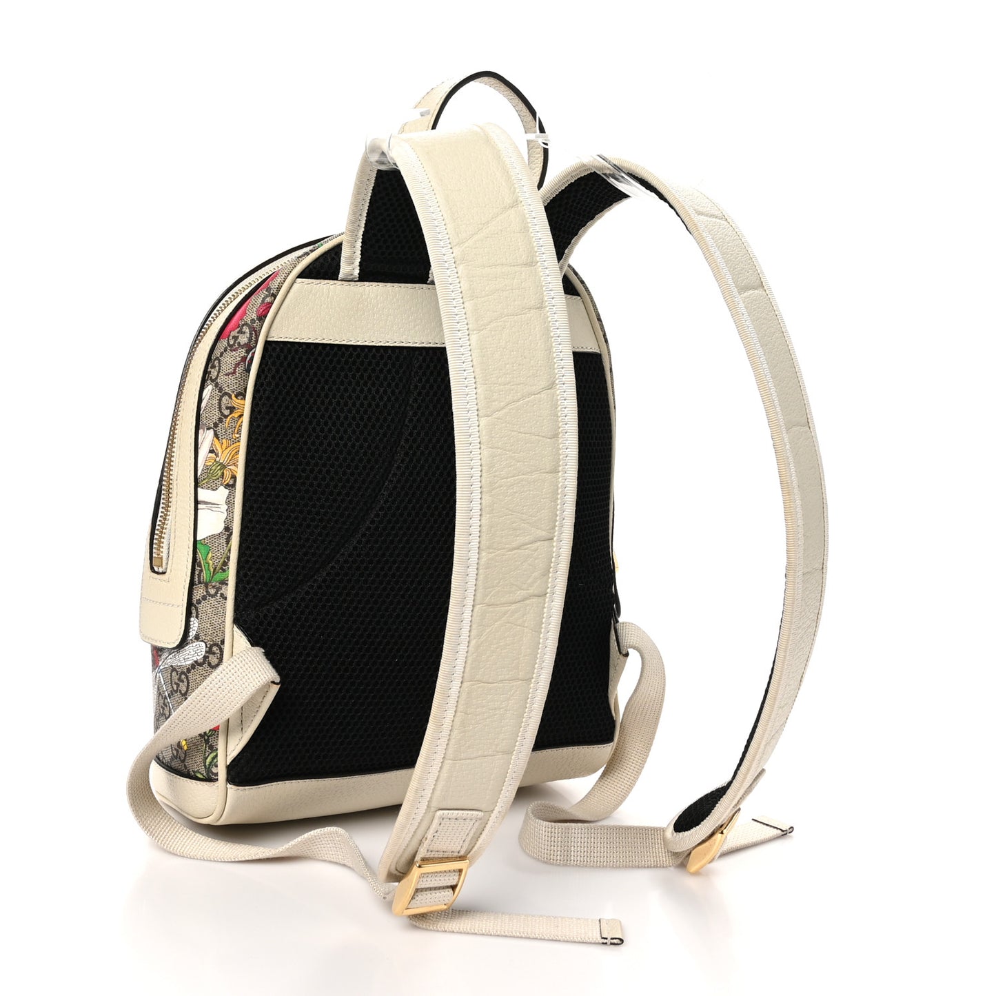 GG Supreme Monogram Flora Web Small Ophidia Day Backpack White