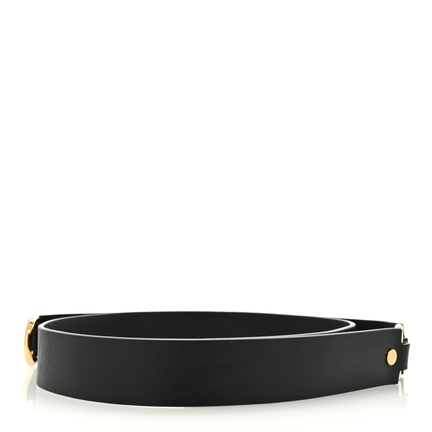 X FENDI Calfskin Fendace Logo Belt 100 40 Black