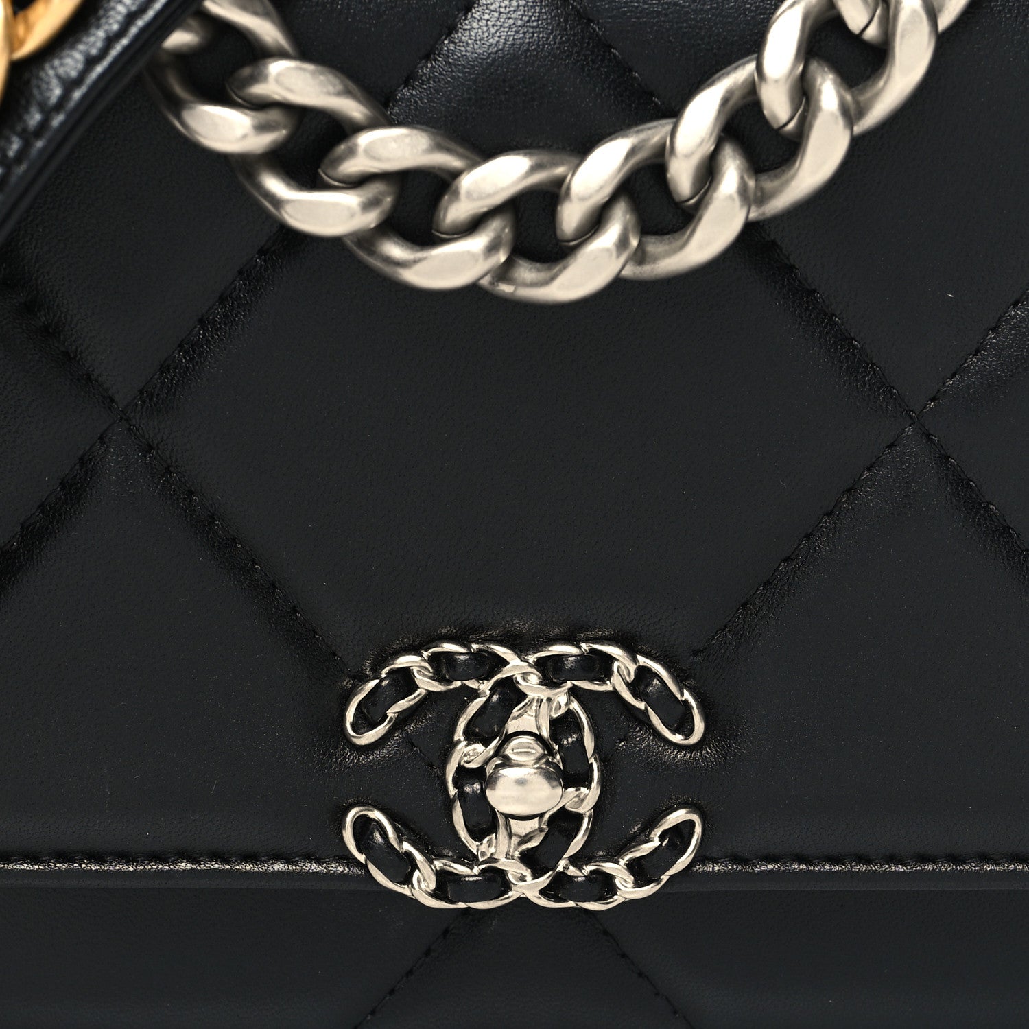 Chanel Lambskin Quilted Chanel 19 Wallet On Chain WOC Black 9 of 12