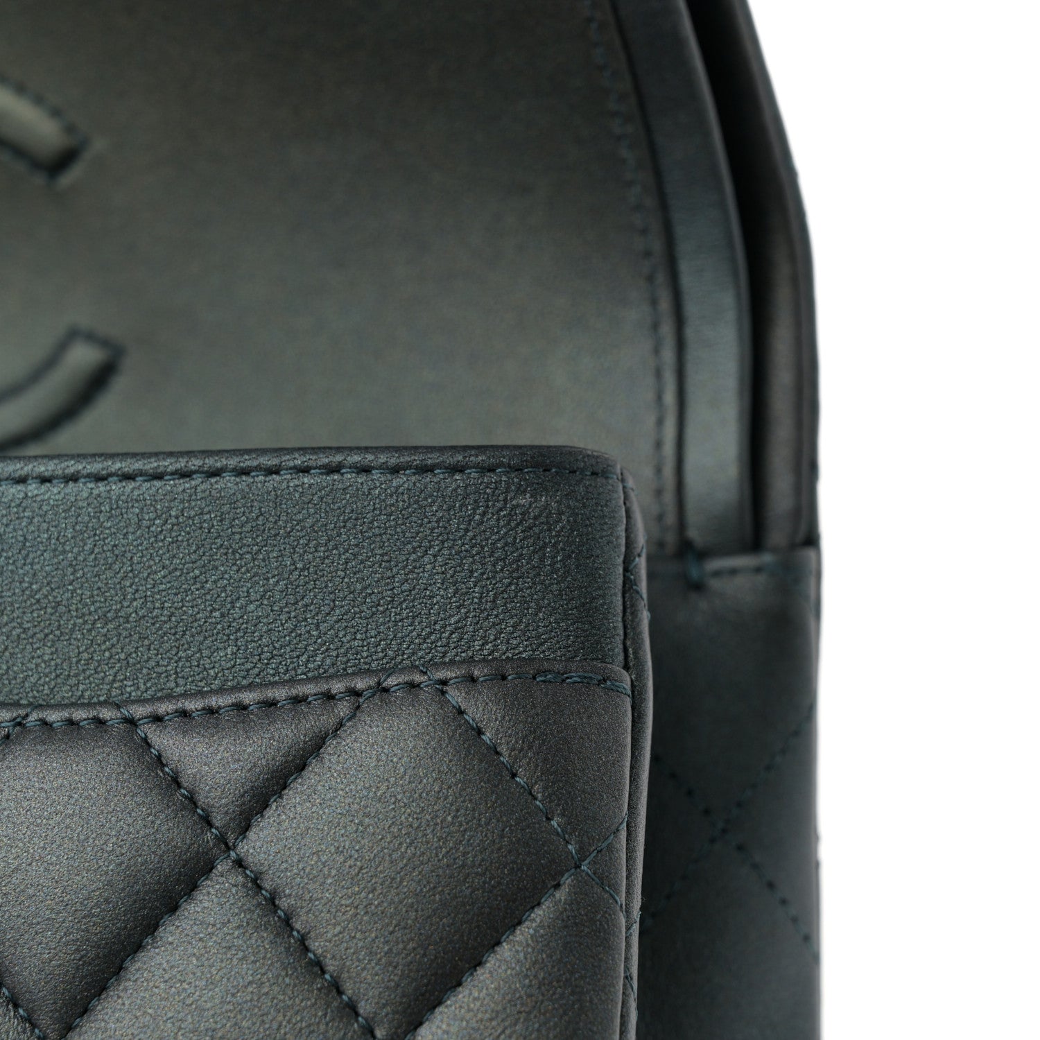 Chanel Iridescent Lambskin Quilted Small Double Flap Green 13 of 14