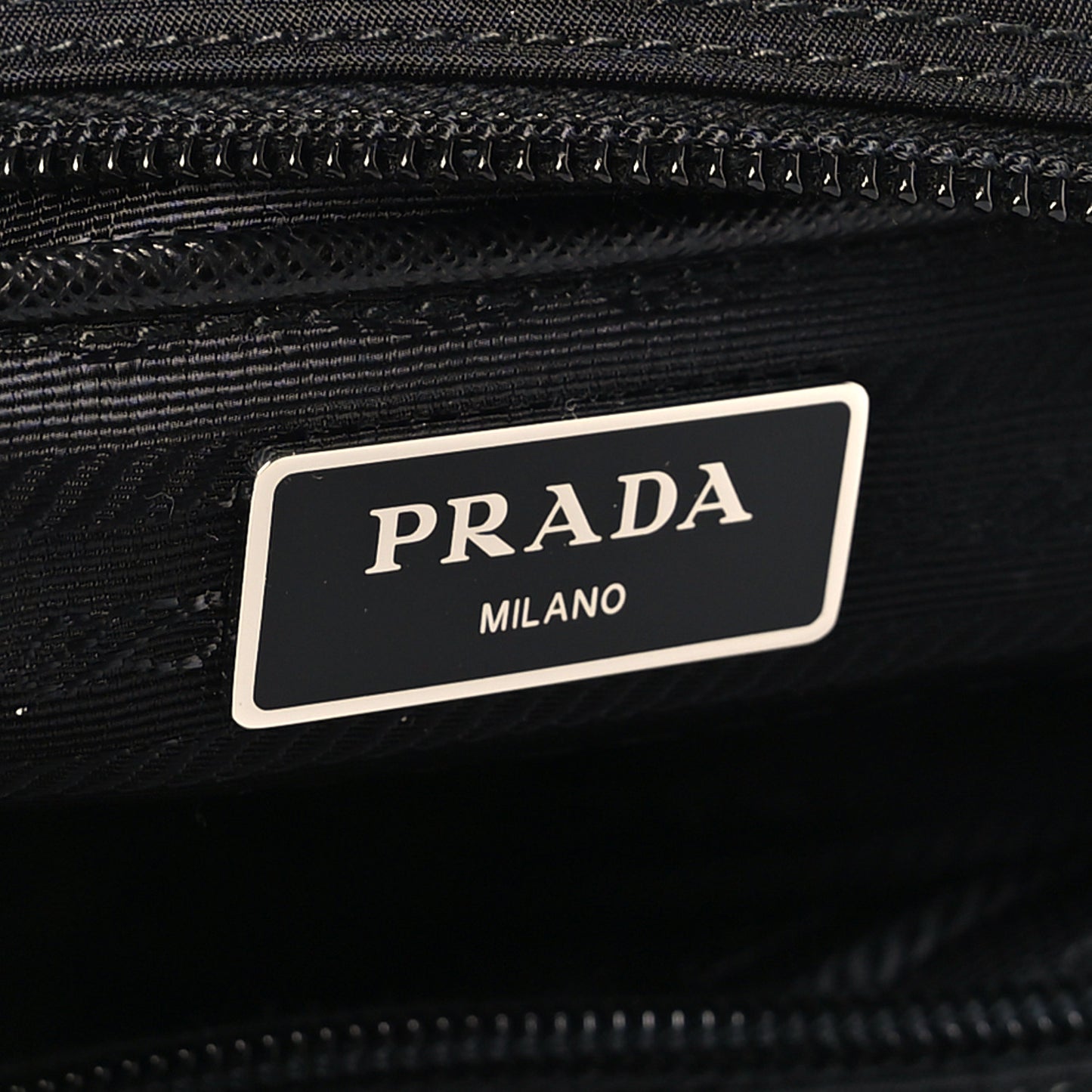 Re-Nylon Vela Saffiano Pocket Double Zip Messenger Bag Black