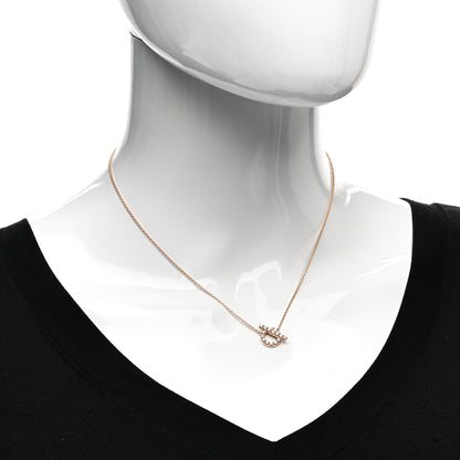 Hermes 18K Rose Gold Diamond Finesse Pendant Necklace 2 of 5