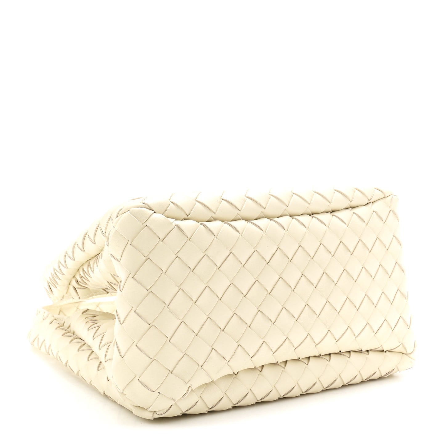 Nappa Intrecciato Small Campana Shoulder Bag Sea Salt