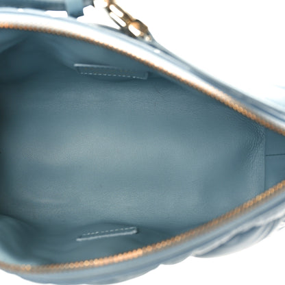 Christian Dior Calfskin Macrocannage Medium Diortravel Nomad Pouch Bracing Blue 5 of 9