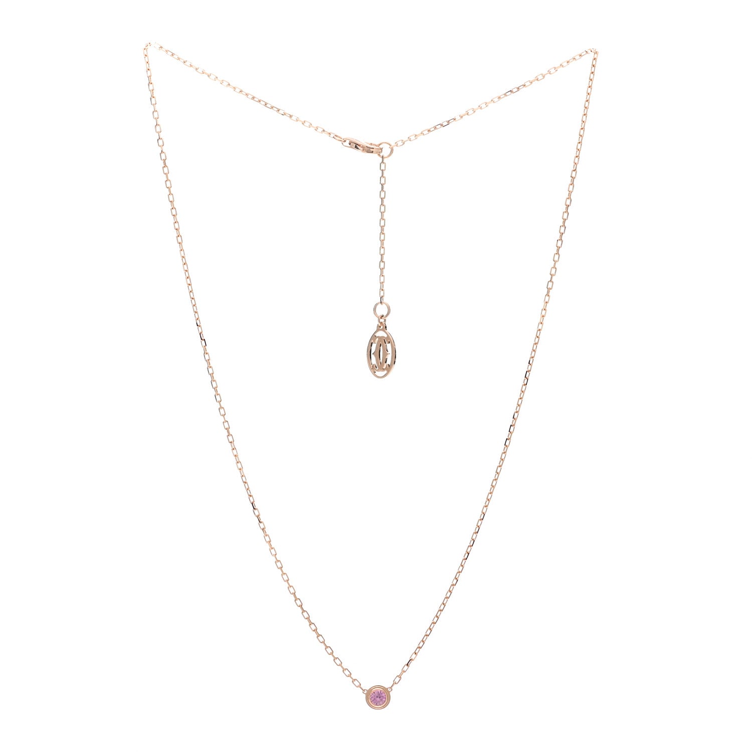 Cartier 18K Pink Gold Pink Sapphire D'Amour Pendant Necklace 3 of 7