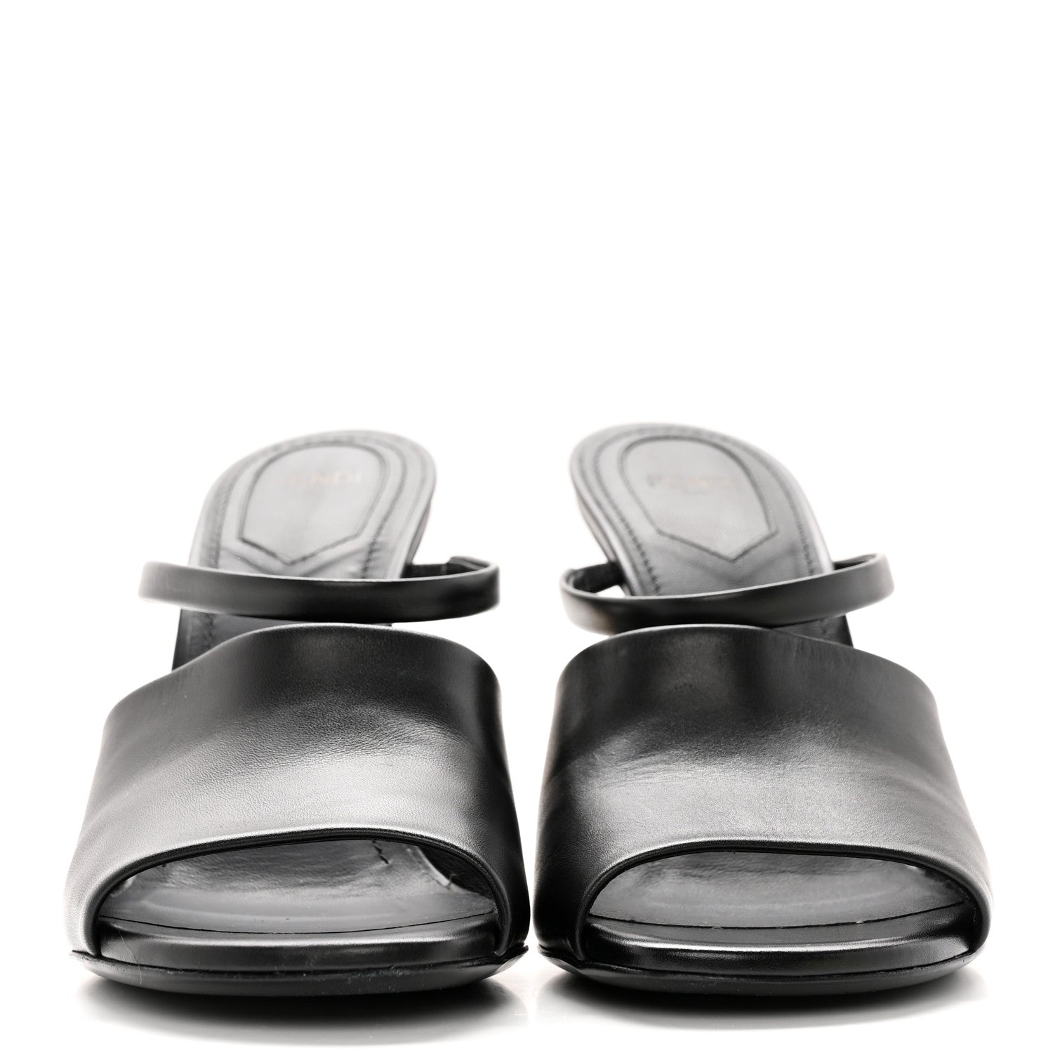 Fendi Calfskin Fendi First 95mm Slide Sandals 38 Black 2 of 13