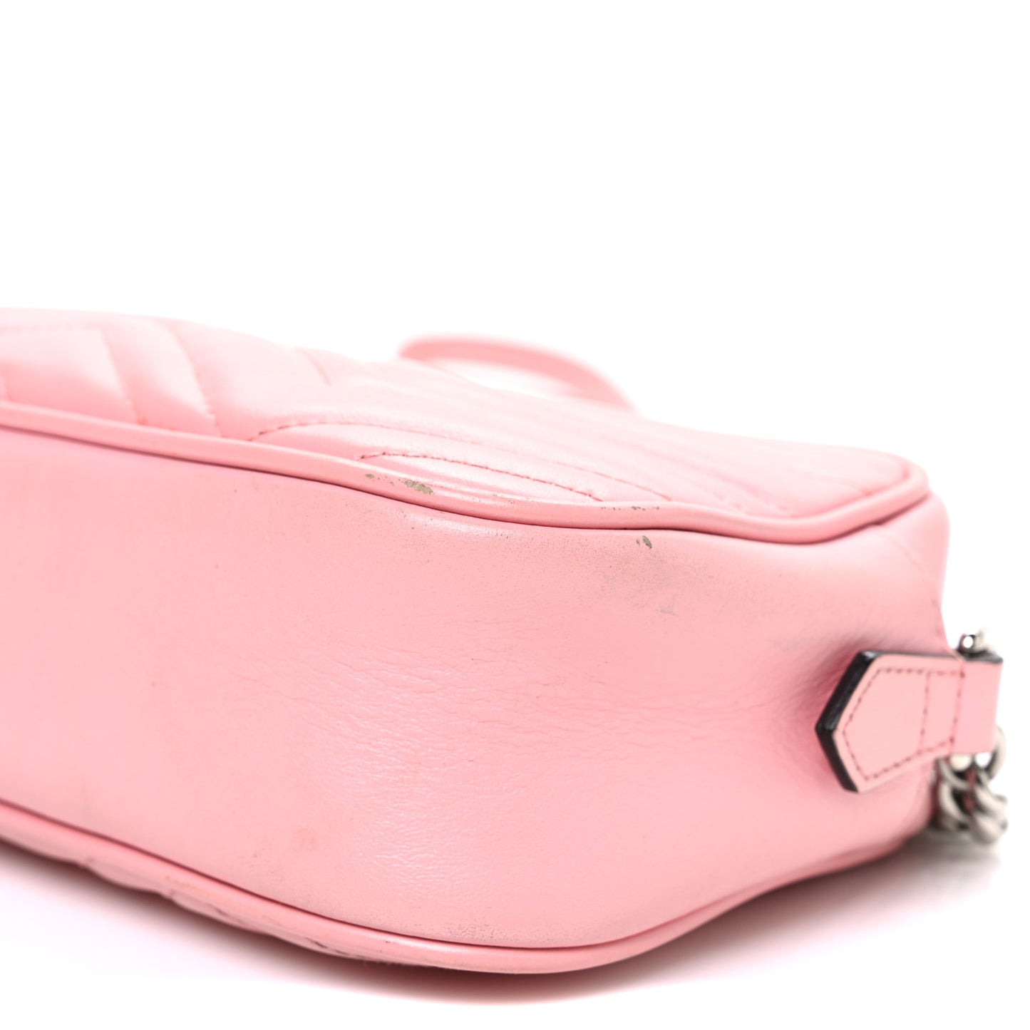 Calfskin Matelasse Small GG Marmont Chain Shoulder Bag Wild Rose