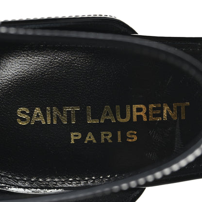 Saint Laurent Patent Calfskin Opyum 110 Sandals 39 Black 9 of 10