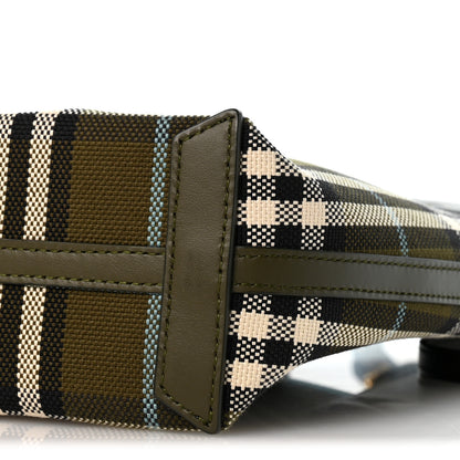 Burberry Cotton Check Mini London Tote Bag Olive Green 9 of 9