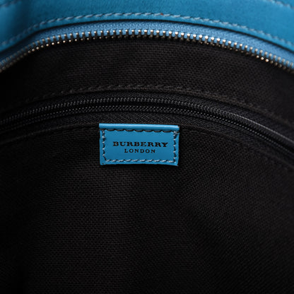 Burberry Suede Classic Check Shoulder Bag Blue 8 of 11