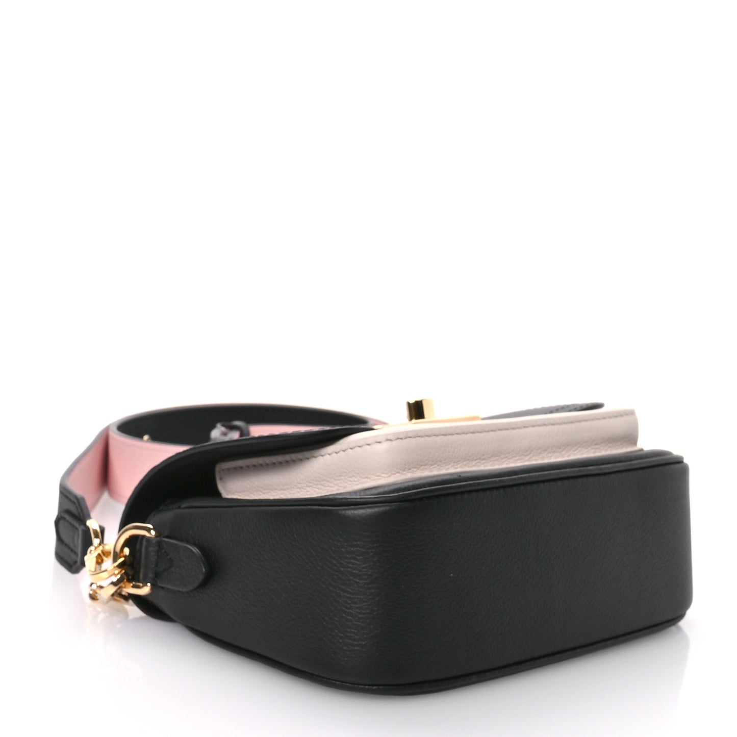 Grained Calfskin Lockme Tender Black