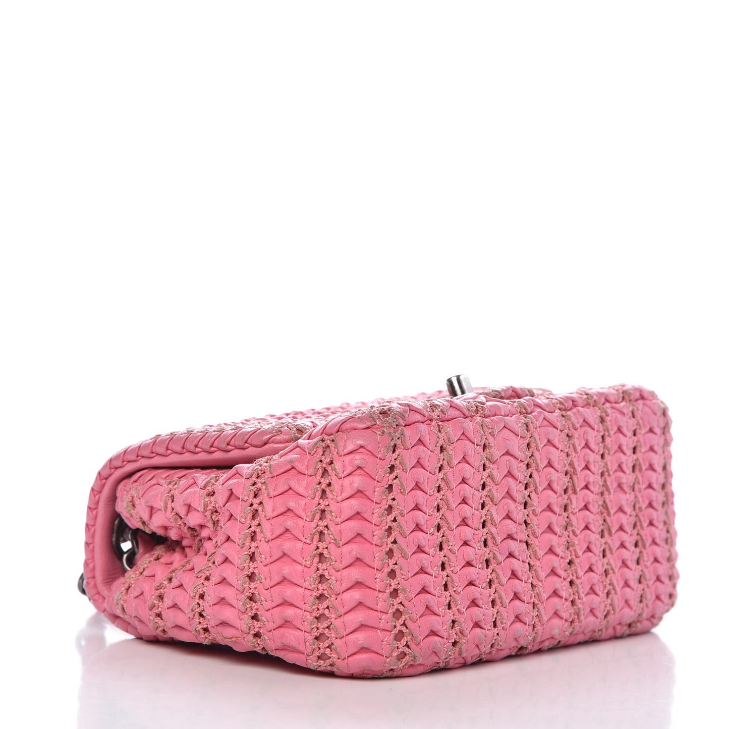 Lambskin Embroidered Mini Flap Pink