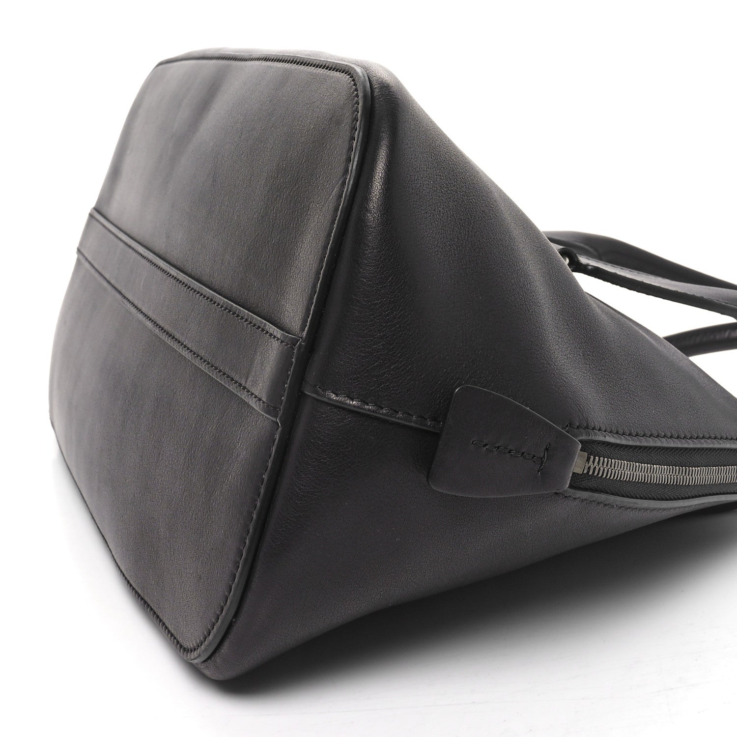 The Row Polished Saddle Calfskin Medium Devon Bag Black 17 of 17