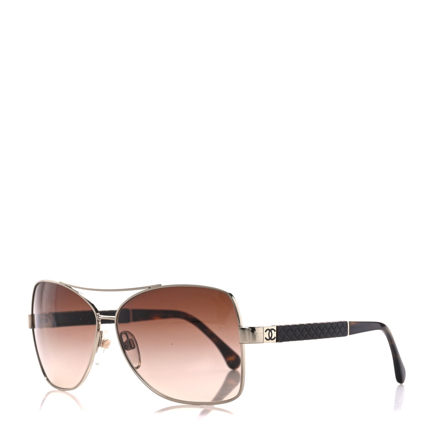 Lambskin Quilted Pilot Sunglasses 4196-Q Gold